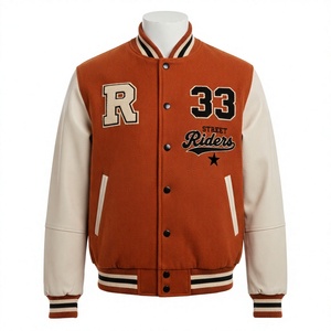 Nuevo estilo Streetwear para hombre Varsity College Jacket Vintage sudadera Custom Patchwork Jackets - Product Image 1