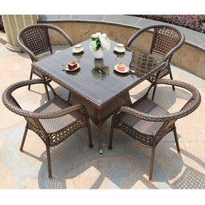 Muebles de ratán para exteriores, <span class=keywords><strong>mesa</strong></span> de comedor <span class=keywords><strong>y</strong></span> jardín, protección UV para Hotel, Patio, restaurante - Product Image 4