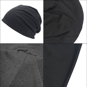 <span class=keywords><strong>Bonnet</strong></span> fin et souple en tricot, couleur unie, pour le sommeil, la chimiothérapie, en coton, style décontracté et tombant - Product Image 4