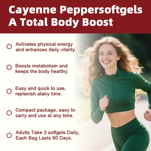 Gélules de Poivre de Cayenne OEM ODM 12-en-1, Certifiées GMP et Halal, 240 Comprimés, Équivalent Herbal 3000mg - Product Image 5