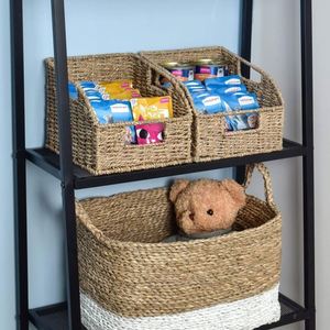 Seagrass pannolino cesto di stoffa appeso cesto di stoffa per generi alimentari Baby culla Rattan <span class=keywords><strong>vimini</strong></span> set di Shopping di animali in legno cesti di frutta - Product Image 6