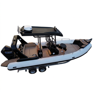 Bote Neumático de Lujo de 25 Pies (7.<span class=keywords><strong>6</strong></span> <span class=keywords><strong>Metros</strong></span>) Modelo RIB760, Tubo Inflable de PVC Hypalon de Alta Calidad con Casco Rígido de Fibra de Vidrio, Buen Precio - Product Image 4
