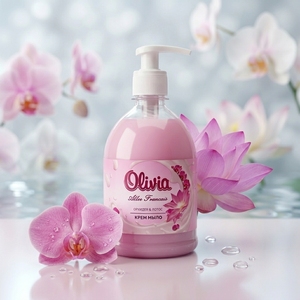 Orchid and Lotus Moisturizing <b>Liquid</b> Hand Soap with Glycerin and Botanical Extracts for Gentle Daily Cleansing 500 ml Olivia Lov - Product Image 1