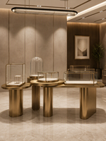 Vitrine de présentation de bijoux en verre ronde personnalisée pour les acheteurs en gros, les bijouteries et les projets d'aménagement intérieur