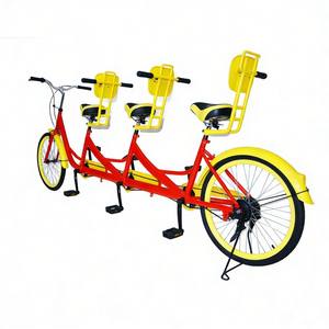 Vélo électrique <span class=keywords><strong>tandem</strong></span> premium et sécurisé à trois places pour les loisirs en plein air, les promenades en parc, la location, la famille et la ville - Product Image 4