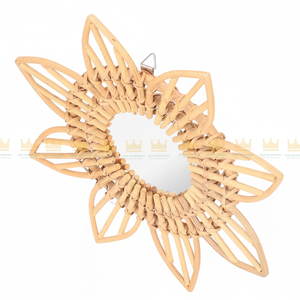 Espejo de maquillaje bohemio ecológico moderno, hecho a mano, forma de flor de ratán, vestidor Retro, decoración de baño, diseño personalizado - Product Image 1