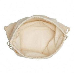 Sac de voyage en toile de coton durable avec cordon de serrage, sac à dos en toile vierge avec logo personnalisé - Product Image 6