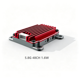 5.8G 48CH 1.6W VTX FPV Video Transmitter Aluminum Alloy Red Heat Sink for <b>Drones</b> <b>Accessories</b> - Product Image 1