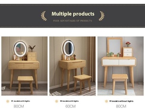 <span class=keywords><strong>Coiffeuse</strong></span> moderne simple pour chambre Table de chevet intégrée Armoire de rangement Ambiance Lumière Maquillage Vanités Panneau de bois Salle de bain - Product Image 2