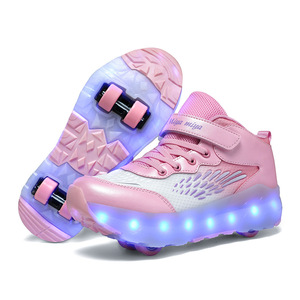 <span class=keywords><strong>Scarpe</strong></span> con Due Ruote Heelby per Adulti e Bambini Ragazzi Ragazze Ruote con Lacci per Camminata Esplosiva Pattini a Rotelle per Studenti Adulti - Product Image 6
