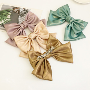 <span class=keywords><strong>2025</strong></span> Mới Mùa Xuân Tóc Phụ Kiện Bóng Rắn Màu Satin Bow Barrette Cho Phụ Nữ Trẻ Giá Rẻ Tùy Chỉnh Mùa Xuân Clip - Product Image 2