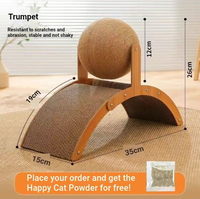Grand arbre à chat d'intérieur avec grattoir en carton solide, canapé-lit en sisal et chanvre pour gratter, dormir, jouer avec de l'herbe à chat ajoutée