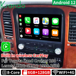 Unidad principal de coche Krando de 9 pulgadas para TOYOTA Land Cruiser 100 LEXUS LX470 1998 - 2002 <span class=keywords><strong>Android</strong></span> Auto estéreo inalámbrico Carplay navegación - Product Image 6