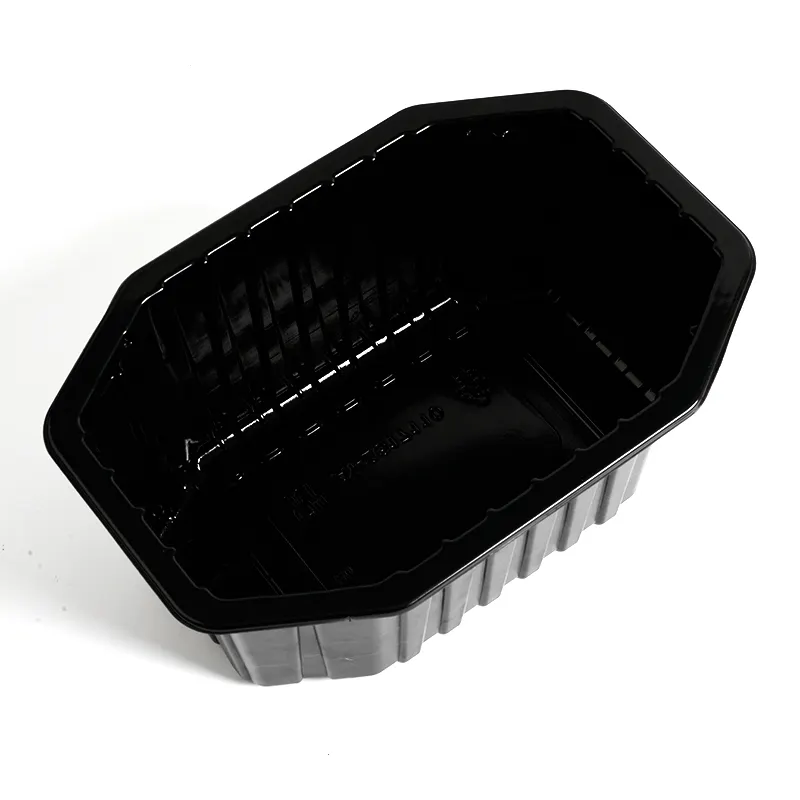 Disposable food grade material low-temperature resistant black modified atmosphere packaging tray for chicken