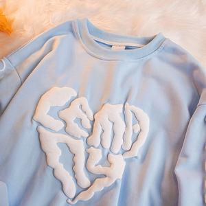 Sweat-shirt à capuche en mousse japonaise personnalisé, sweat-shirt en molleton français, sweat-shirt de haute qualité avec impression 3D en relief - Product Image 3