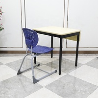 Bureau d'école, mobilier scolaire, cadre en métal, bureau d'école en bois pour élèves, table et chaise