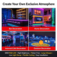 Lampu LED Strip Digital 5V SMD5050 WS2812, Kontrol Titik Tunggal RGB Dreamcolor untuk Lampu Latar TV Dekorasi Pesta