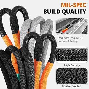 Corda di Recupero Cinetica in Nylon 1"*30ft (25mm*9m) con Morsetti Morbidi, Kit Cinghie di Traino Resistenti per Fuoristrada SUV Jeep - Product Image 2