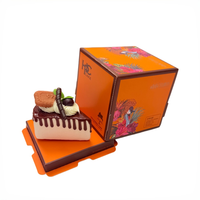 Boîte cadeau en papier carrée de petite taille de qualité supérieure pour la pâtisserie, les gâteaux, les biscuits, avec logo de marque imprimé sur mesure