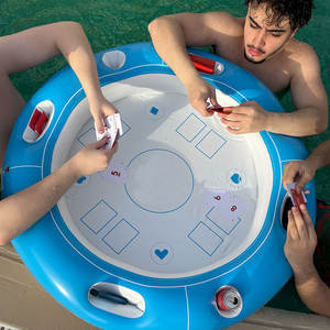 Mesa Flotante para Piscina de 40 Pulgadas, Tapete de PVC para Tomar el Sol, Juego Acuático Inflable, Barra Plegable para Nadar - Product Image 4