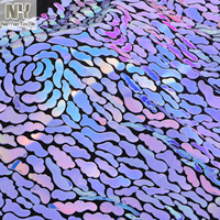 Tissu brodé extensible Nanyee Textile à motif floral tourbillonnant rose, avec sequins irisés violets sur velours, pour chaussures