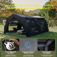 Tente pneumatique Coody 17.2 Familia Pro Air - Tente pneumatique noire à ouverture rapide, grand espace, tente gonflable d'extérieur imperméable