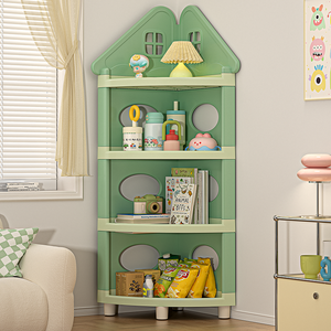 접이식 플라스틱 삼각형 코너 선반 수납 상자 포함 귀여운 미니멀리스트 디자인 장난감 정리함 아이 방 공간 절약 홈 데코 - Product Image 6