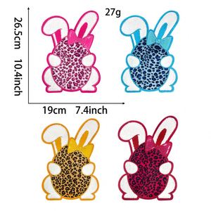 Nouvel arrivage : Patch brodé en chenille thermocollant, motif lapin et œuf coloré, grande taille 25 cm, pour la décoration de T-shirts, sweats à capuche et chapeaux. - Product Image 1