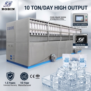 Máquina de Hielo en Cubos Robin de 3, 5, 10 y 20 Toneladas por Día, Motor PLC, Acero Inoxidable 304, Máquina Industrial para Hacer Hielo Comestible para Bares - Product Image 2