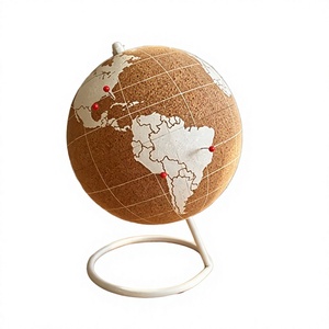 Globo Terráqueo de Corcho Ecológico con Soporte Metálico, Diseño Tradicional Giratorio de Primera Calidad, Decoración para Sala de Estar o Escritorio - Product Image 2