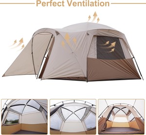 <span class=keywords><strong>Tente</strong></span> <span class=keywords><strong>de</strong></span> <span class=keywords><strong>camping</strong></span> double couche imperméable OEM pour l'extérieur, portable, type cabane familiale, idéale pour le <span class=keywords><strong>camping</strong></span> et la randonnée - Product Image 2