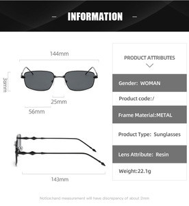 Venta al por mayor <span class=keywords><strong>Partagas</strong></span> 2024 Moda Marco de Metal UV400 Protección Unisex Gafas de Sol para Mujeres Hombres regalo - Product Image 6