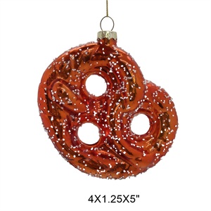 Ornements de saucisse de biscuit en verre soufflé à la main en gros d'usine Décoration de style populaire Ornement suspendu de Noël pour le festival - Product Image 4