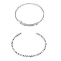 Bestseller Kabel-Draht-Twist-Armreifensets für Frauen Edelstahl-Schmuck für Mädchen