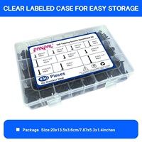 450 pièces # 8 # 10 kits d'assortiment de vis autoperceuses en acier inoxydable 410, vis à tête cylindrique pour tôles, 6 tailles pour métal, noir