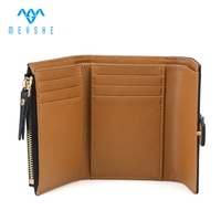 Dompet Kulit Asli Berkualitas Tinggi, Tempat Kartu, Tempat Koin, Kancing, Portabel, Anti RFID, Fashion Wanita