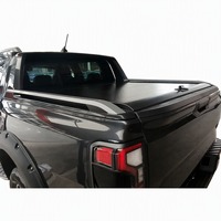 Couverture de benne à rouleaux rétractable manuelle noire en alliage d'aluminium pour Ford Ranger Wildtrak T9