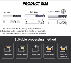 Fresa de carburo de tungsteno recubierta premium de un solo filo con extremo cuadrado OEM <span class=keywords><strong>para</strong></span> máquinas CNC - Product Image 5