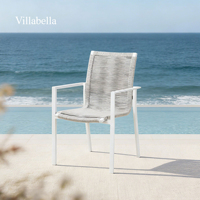 Chaise de salle à manger d'extérieur moderne, fauteuils empilables en corde tressée, structure en aluminium, mobilier de jardin et de terrasse, sièges de bistrot, hôtel, restaurant