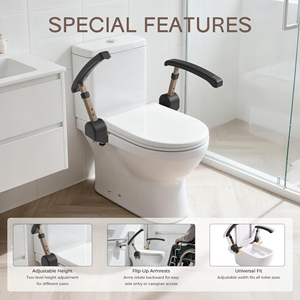 トイレの手すりとアームレスト高齢者または障害者のためのカスタムロゴ調整可能な高さ安全で便利なバスルーム用グラブバー - Product Image 4