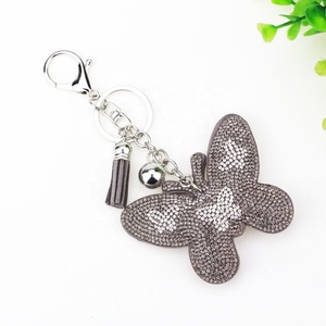 Llaveros y Accesorios de Borla con Diamantes de Imitación para Mochilas y Bolsos de Mujer y Niña, Llaveros Brillantes y Lindos con Lentejuelas de Mariposa - Product Image 6