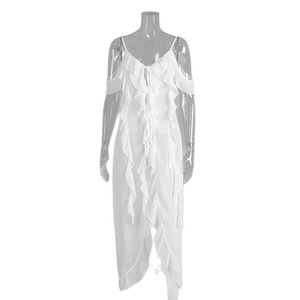 Vestido Sexy com Alças Break Tea, Novo Vestido de Verão com Decote em V e Babados para Mulheres - Product Image 5