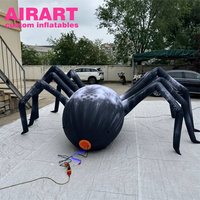 Araignée gonflable noire et grise, araignée gonflable d'Halloween pour la décoration de bâtiments