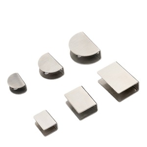 Stainless Steel Glass Clip <b>Bracket</b> 304 Metal Semi Circular Square <b>Shelf</b> Support For Glass Panels Durable Modern Design - Product Image 1