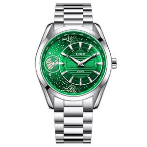 Montre de luxe pour homme, personnalisée, de marque, mode business, bracelet en cuir, cadran en verre, simple, étanche, sport, calendrier, cadran de loisirs - Product Image 4