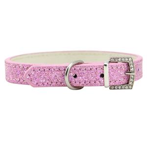 Collare per cani di lusso moderno per piccoli animali domestici gatti alla moda brillante pelle scamosciata in velluto Bling-bling con fibbia in strass di diamanti - Product Image 4