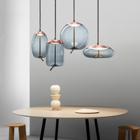 Lustre suspendu en verre nordique Mai Deng Ren pour restaurant, bar, réception, lampe design créative et originale