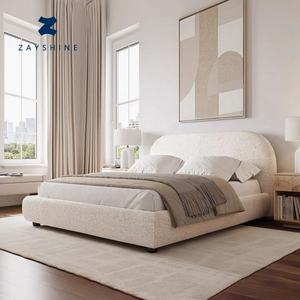Zayshine French Modern Luxury Large Size White Sherpa Master Bedroom Bed 1.5 1.8 Meters Modular Apartment Hotel Double Soft Bed - Product Image 1