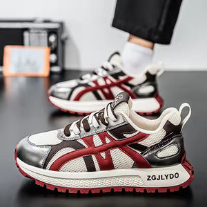 Men's Sporty Casual Lace-Up Closed Toe <b>Shoes</b>-Soft-Sole Sports Board Design Mesh Upper Breathable <b>Waterproof</b> Retro Lightweight - Product Image 3