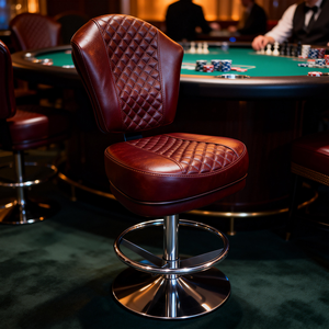 Ghế chơi bài da cao cấp hiện đại, chất lượng cao, dùng cho thương mại, có đế kim loại điều chỉnh được, thích hợp cho nhà hàng và phòng tập thể dục - Product Image 1